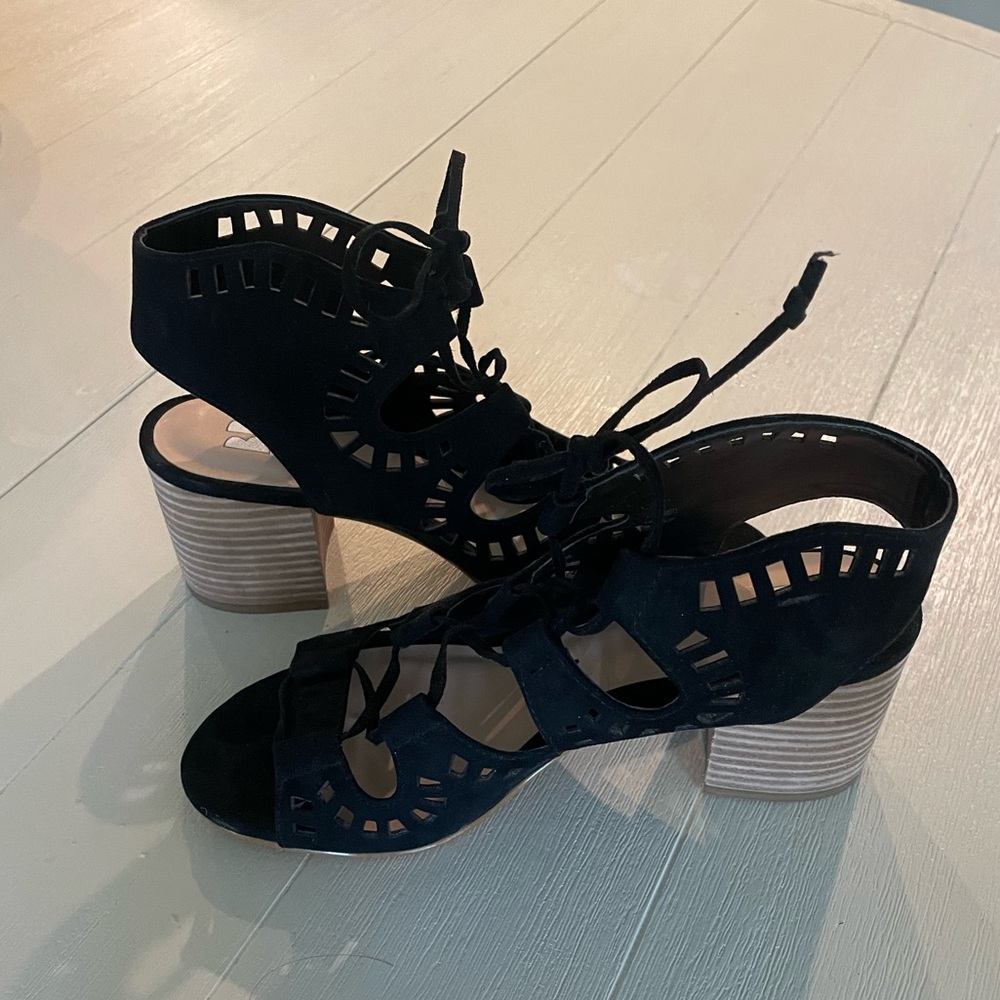 BP. Lace Up Chunky Heels